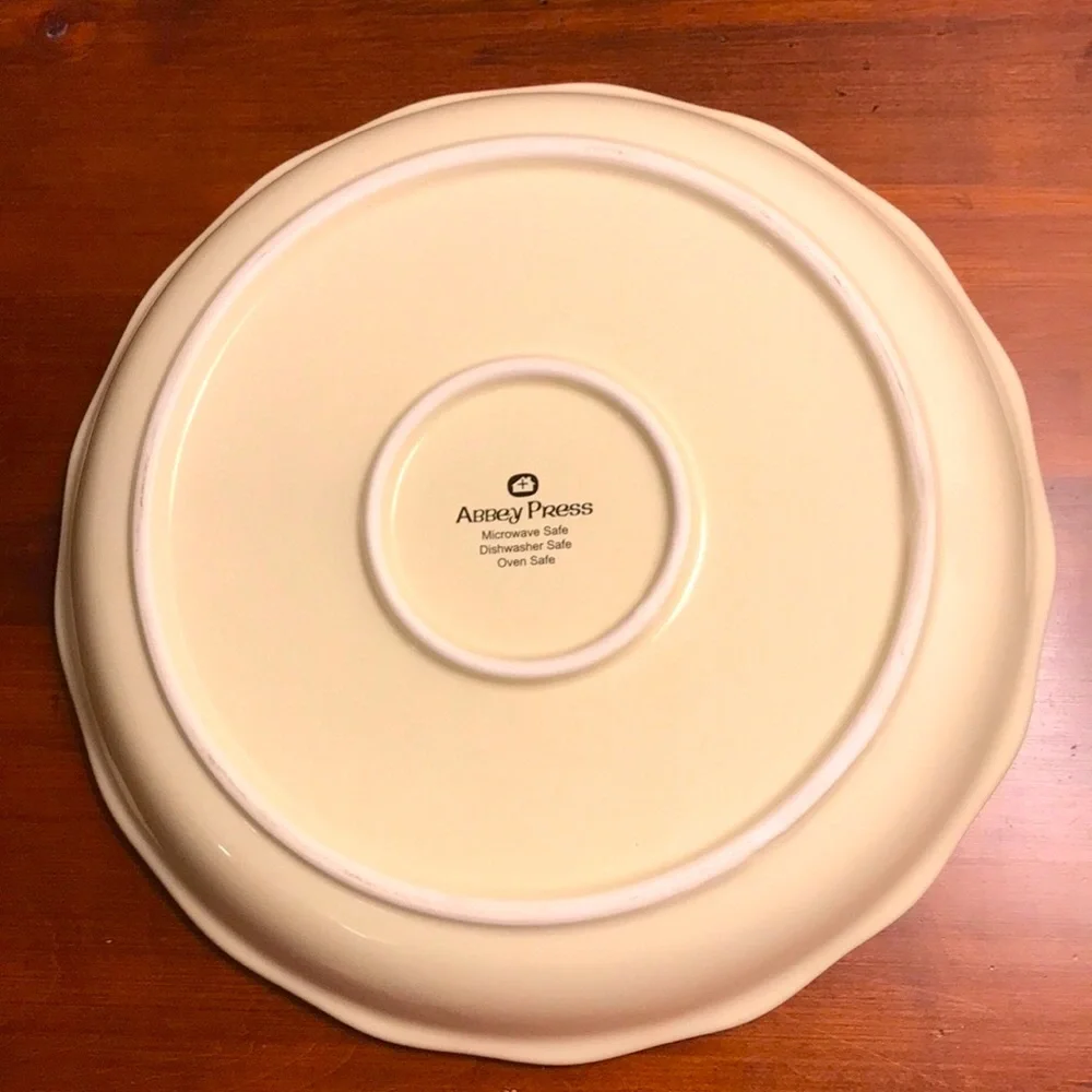 New~ Vintage ABBEY PRESS 2008 Collectible Ceramic Pie Plate